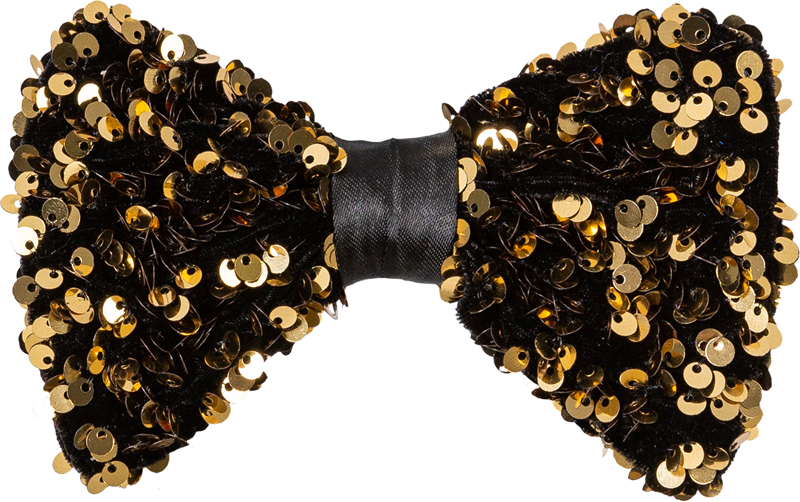 Sequined bow, gold