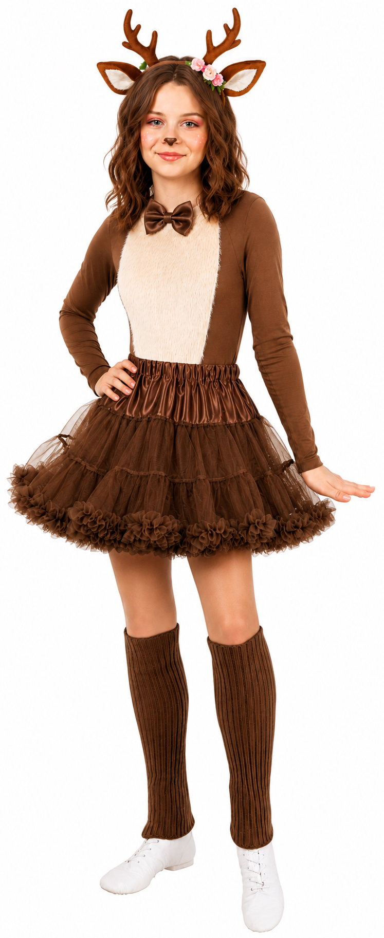 Children's petticoat with frills, brown