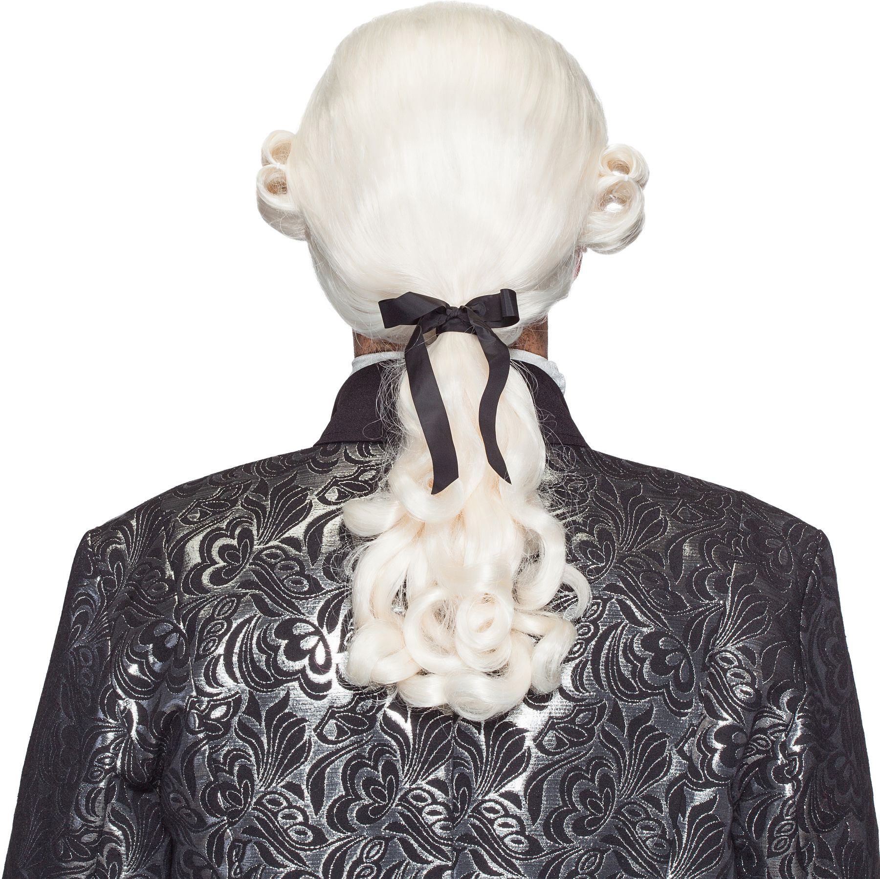 Braided baroque men's wig, white