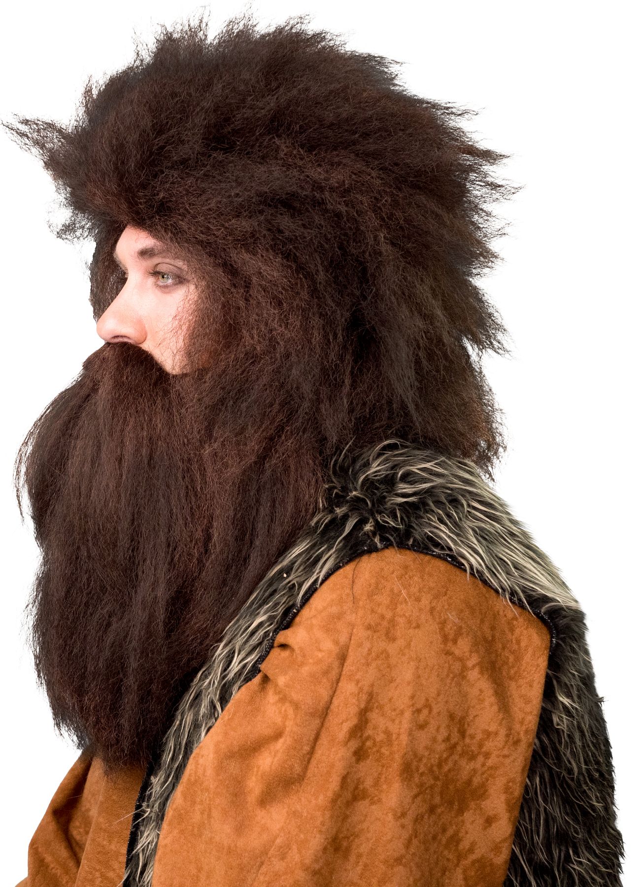 Homme préhistorique, perruque avec barbe