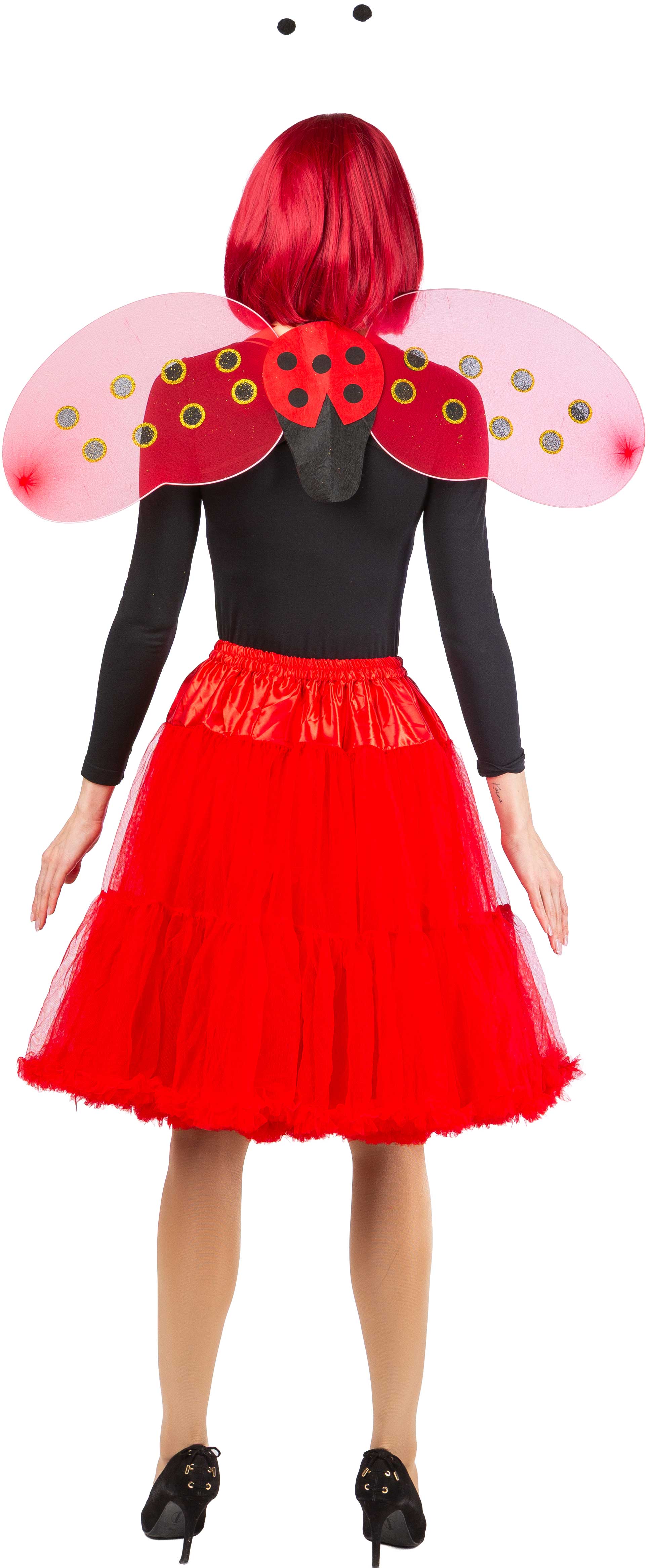 Long tutu with a frill, red