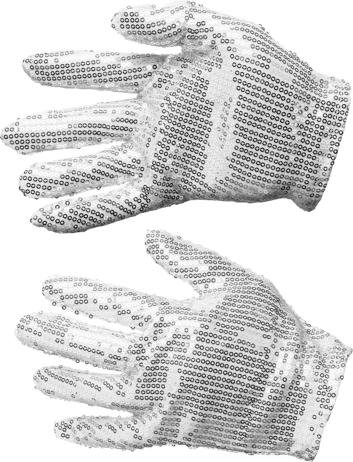 Sequins gloves, silver