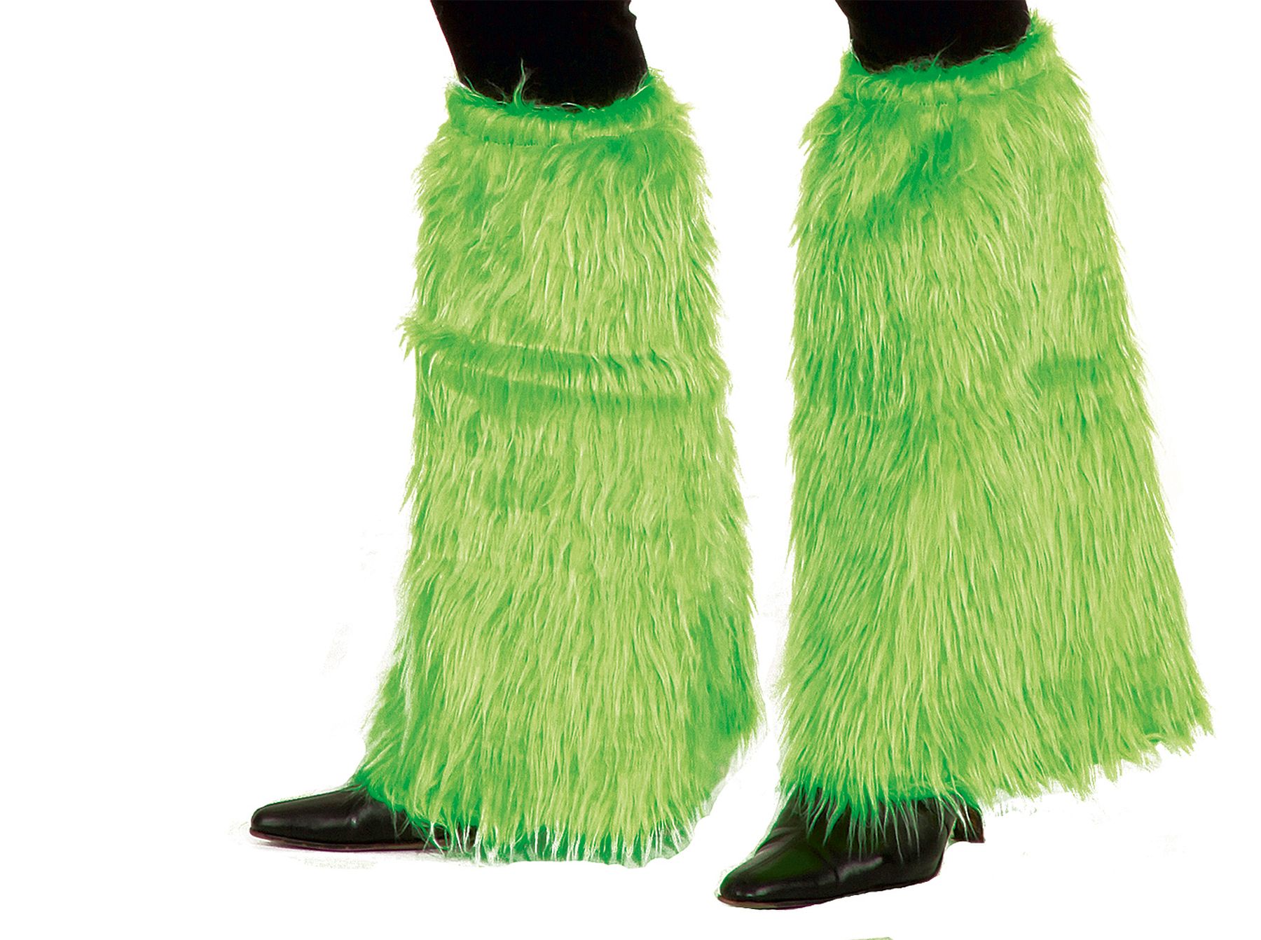 Guêtres en peluche, vert-fluo