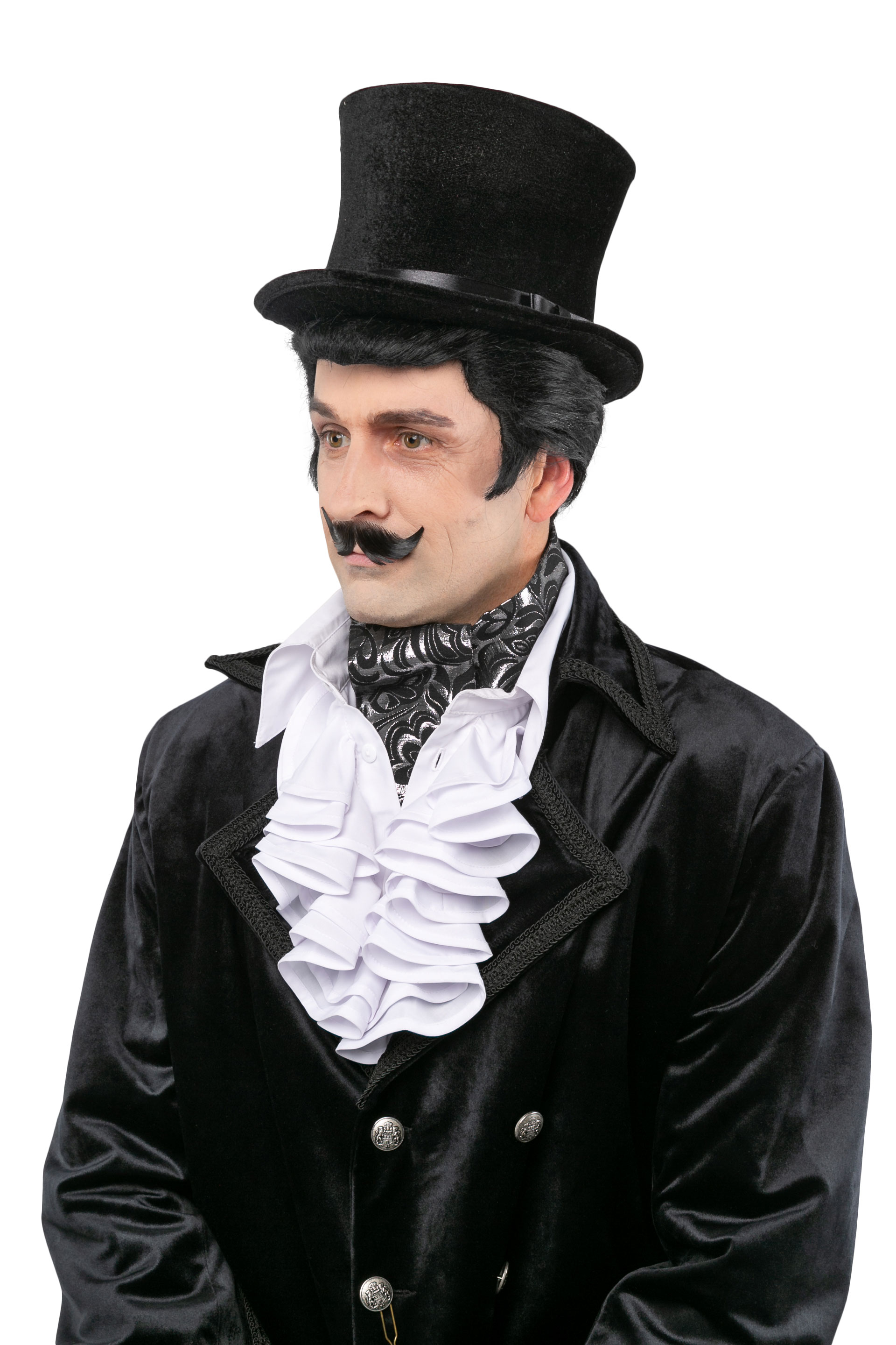 Hat made of black velvet - height 15.5 cm