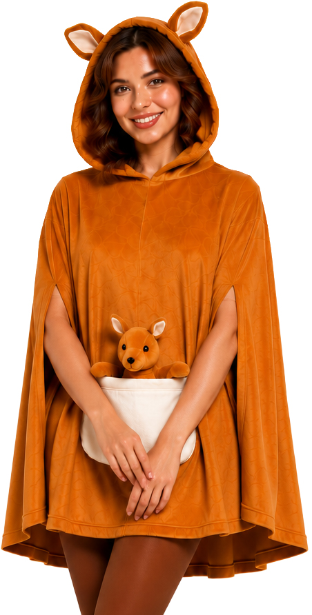 Kangaroo animal poncho