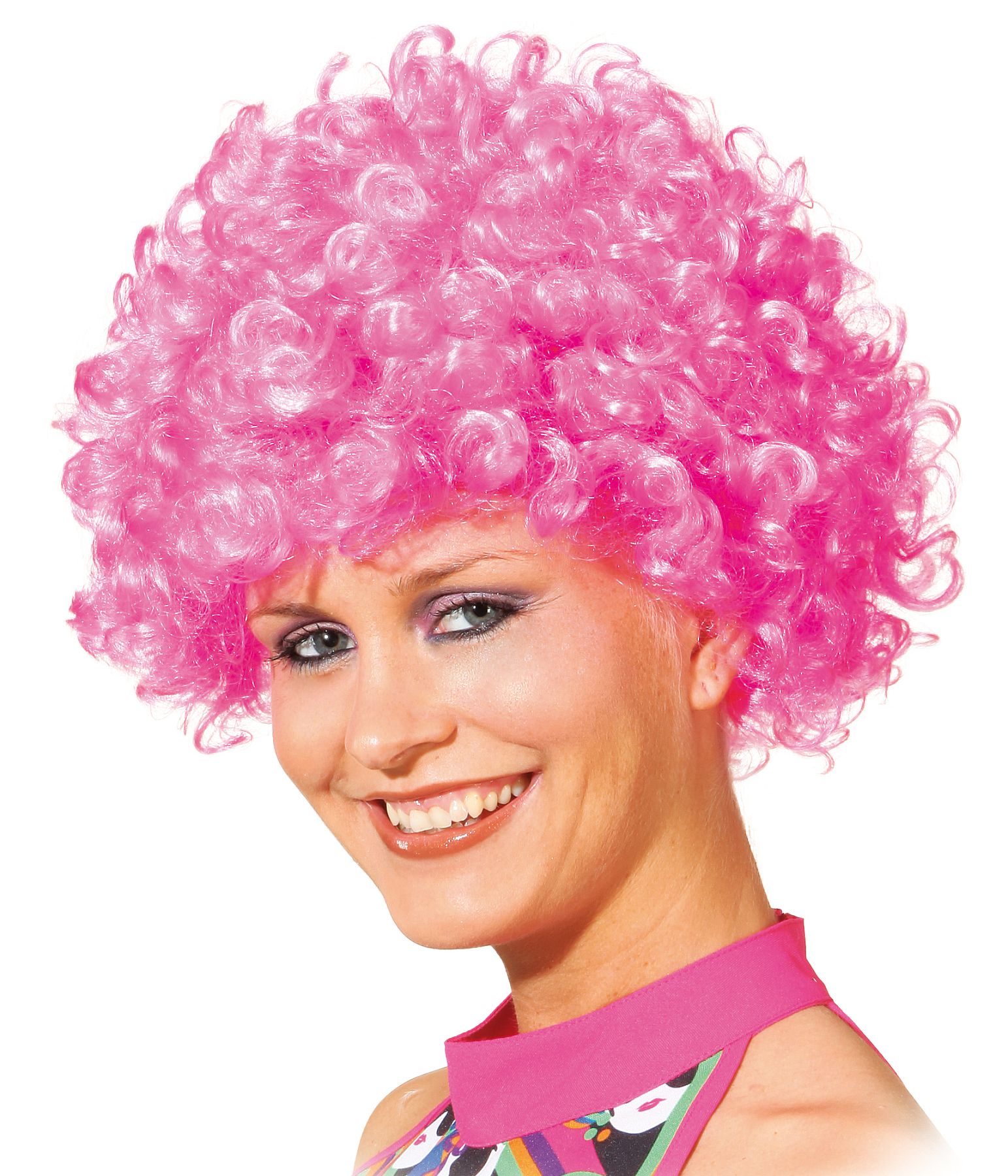 Small curl wig, pink
