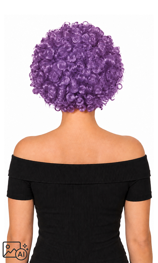 Perruque petites boucles, violet - Sale
