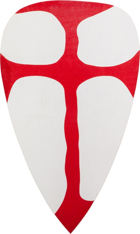 Cross knight shield, red/white - Sale