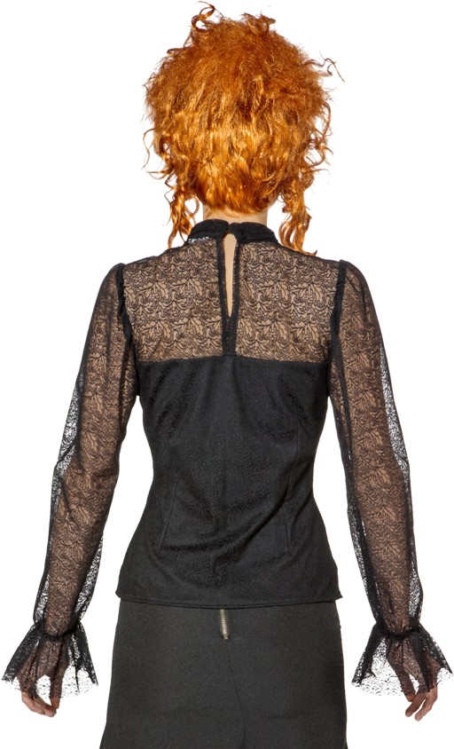 Lace blouse, black