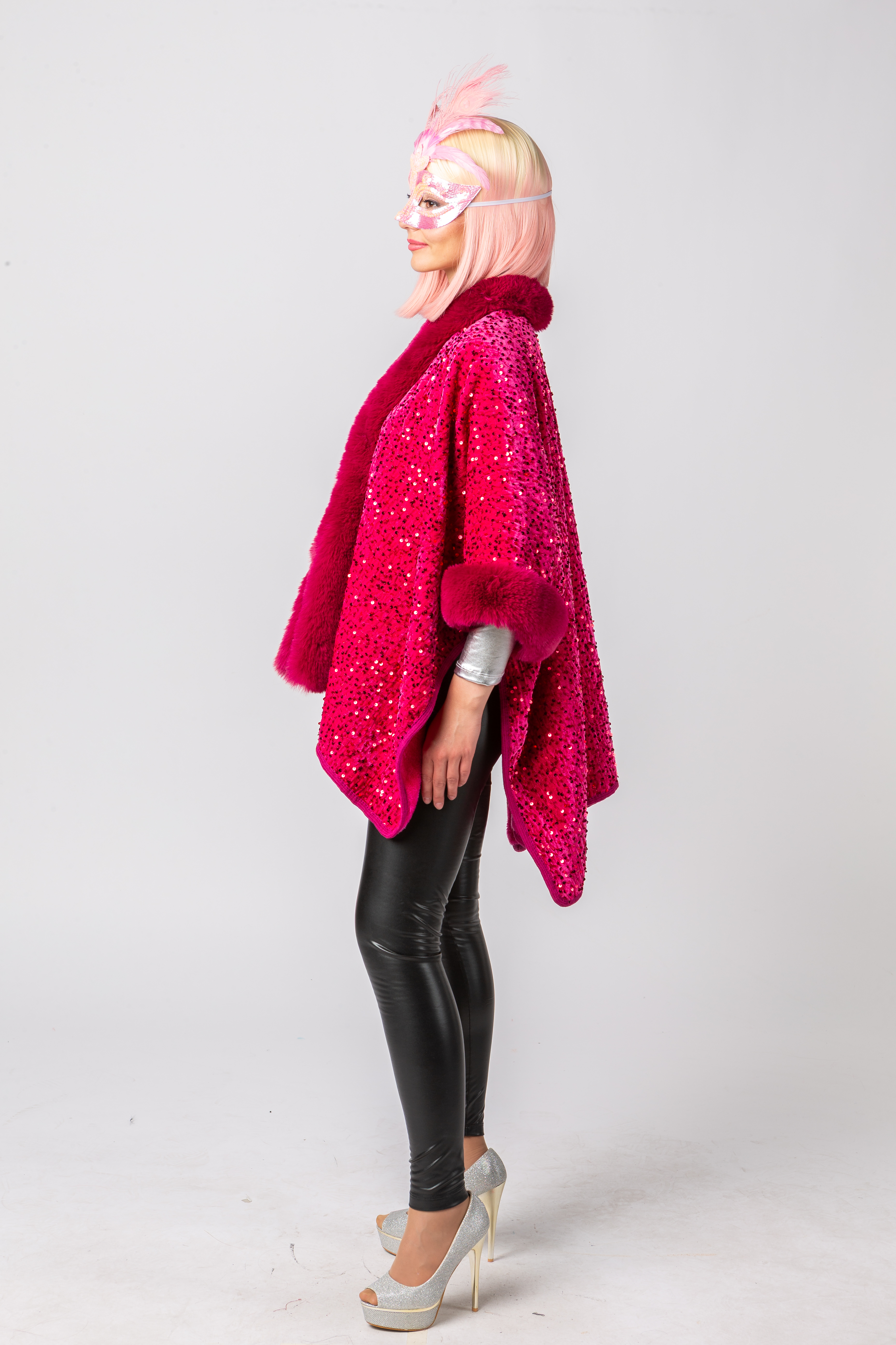 Pailettenponcho, pink Pailettenponcho, pink