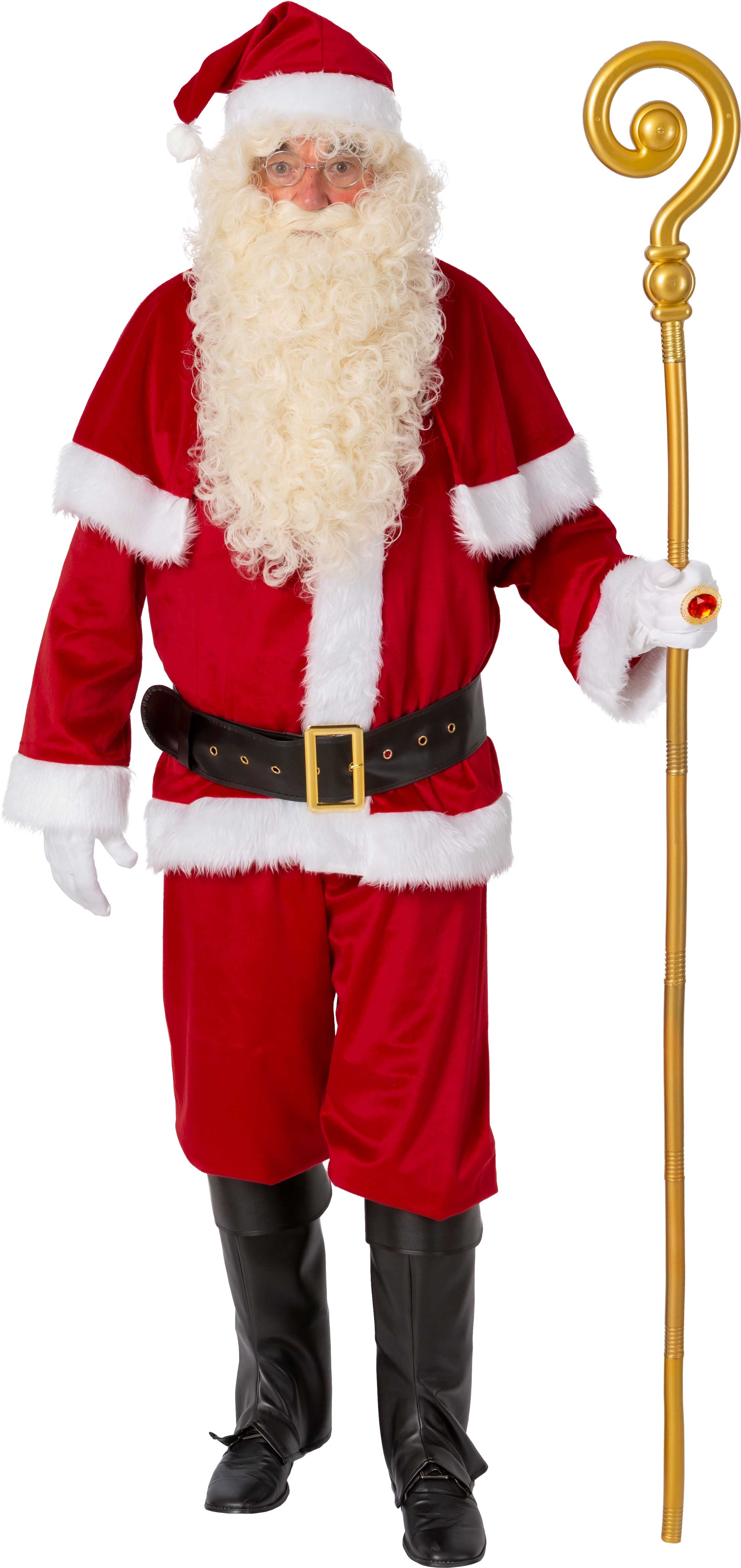 Santa Claus costume with pelerine, red