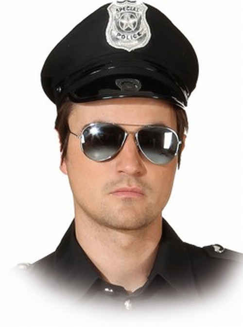 Casquette policier américain, noir 