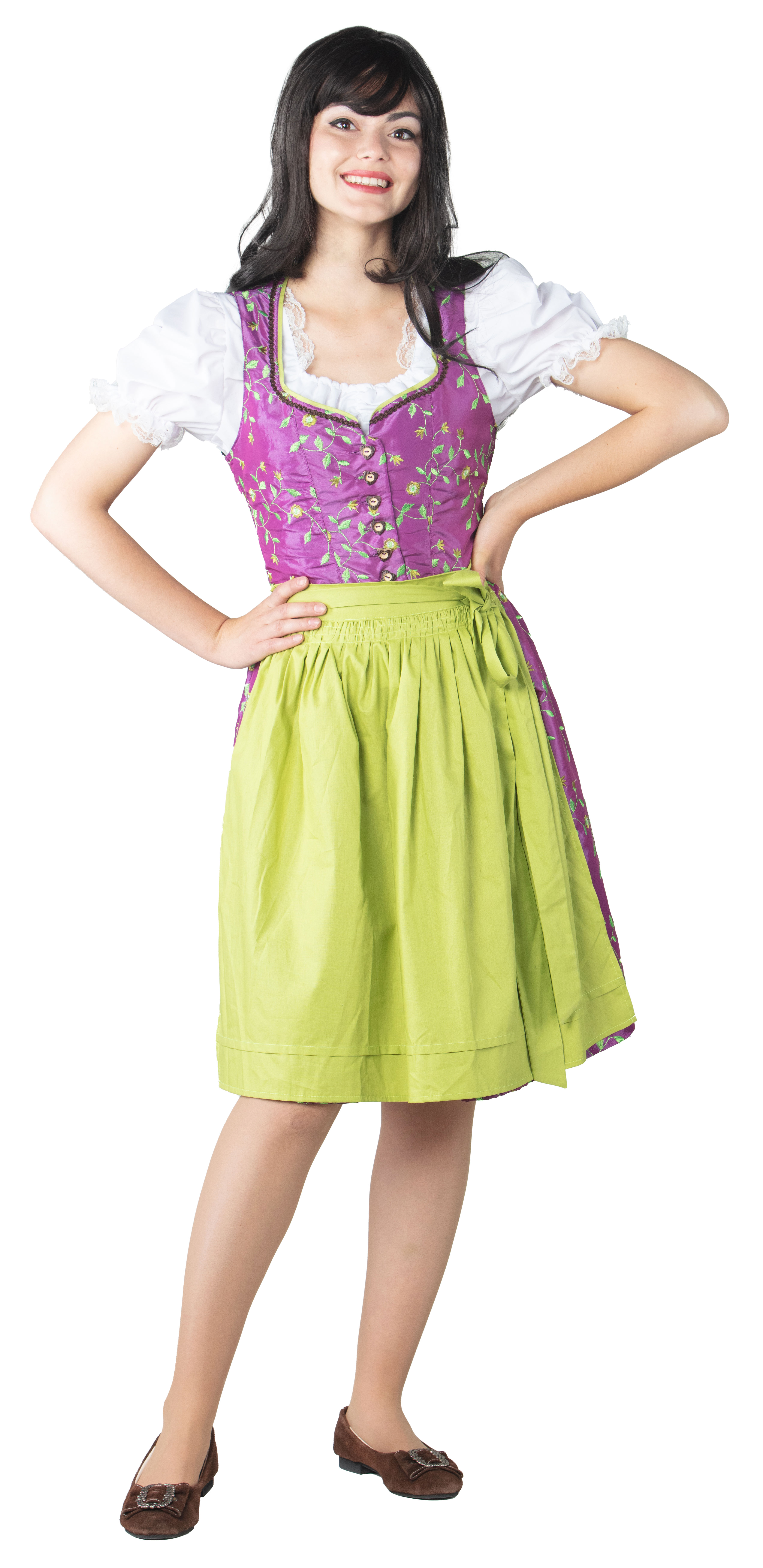 Dirndl, fuchsia-lime green