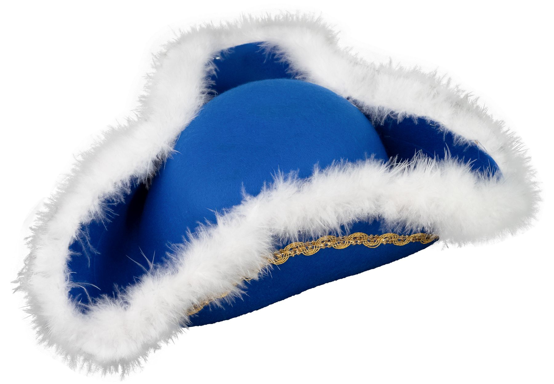 Funkenhut mit Goldborte, blau