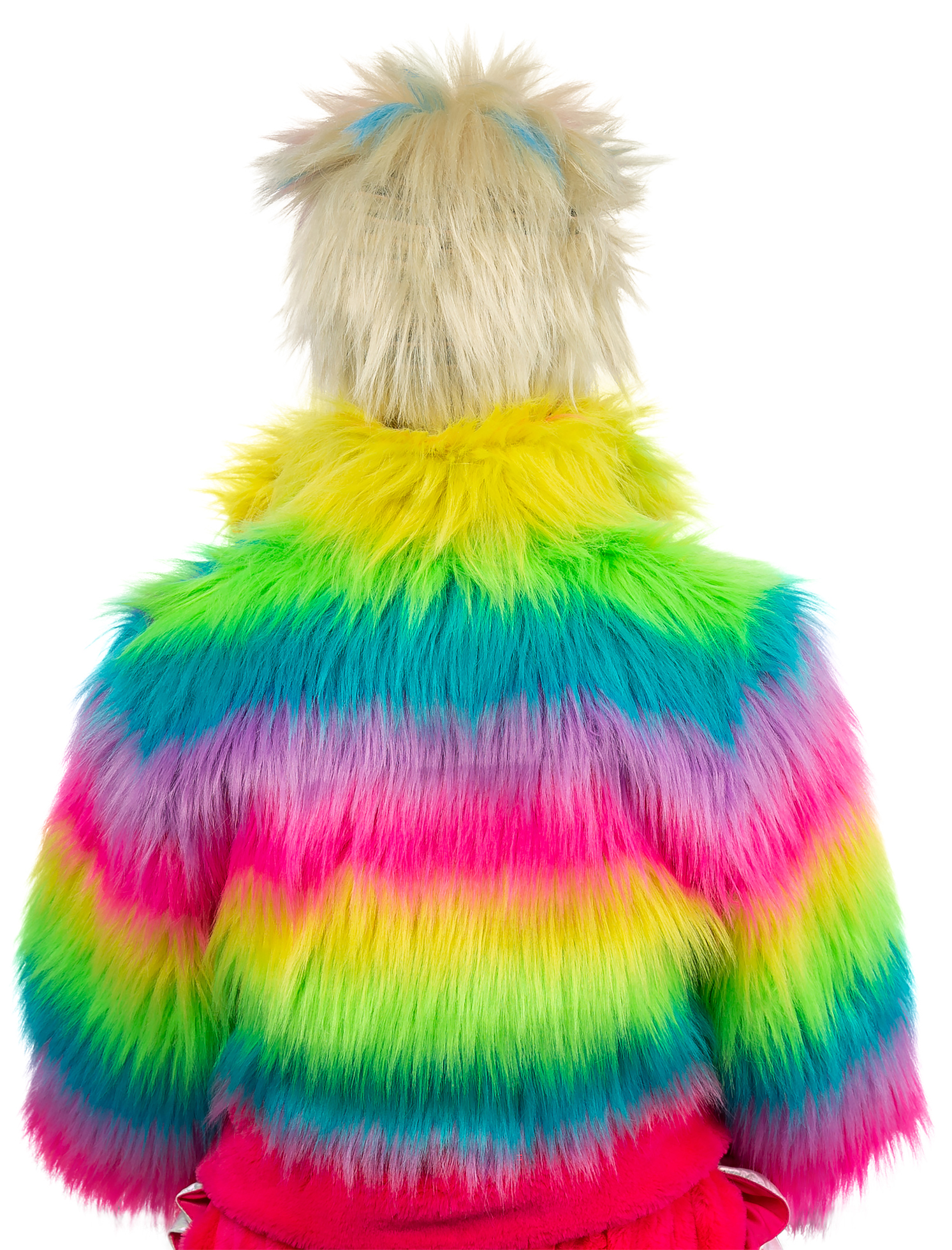 Plüschjacke langes Flor, multicolor