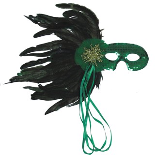 Feather Mask, green - SALE