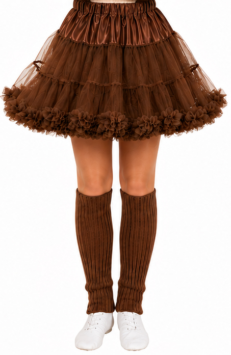 Children's petticoat with frills, brown