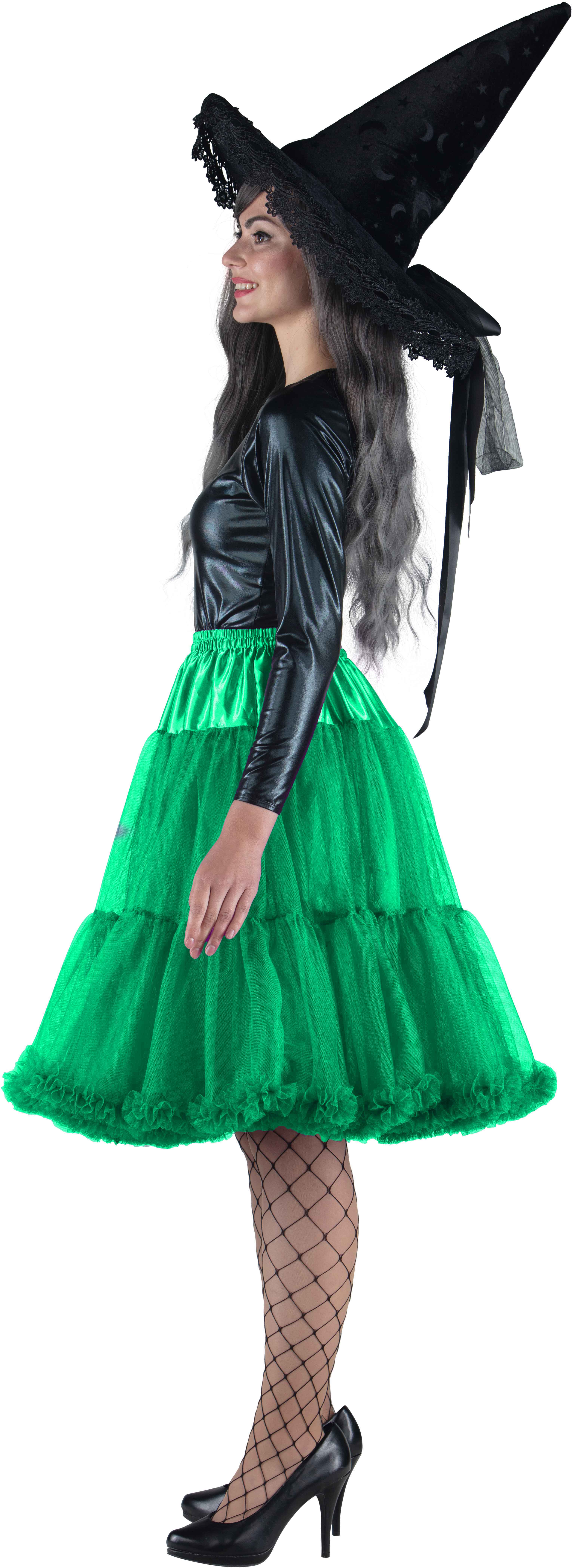 Long tutu with a frill, green