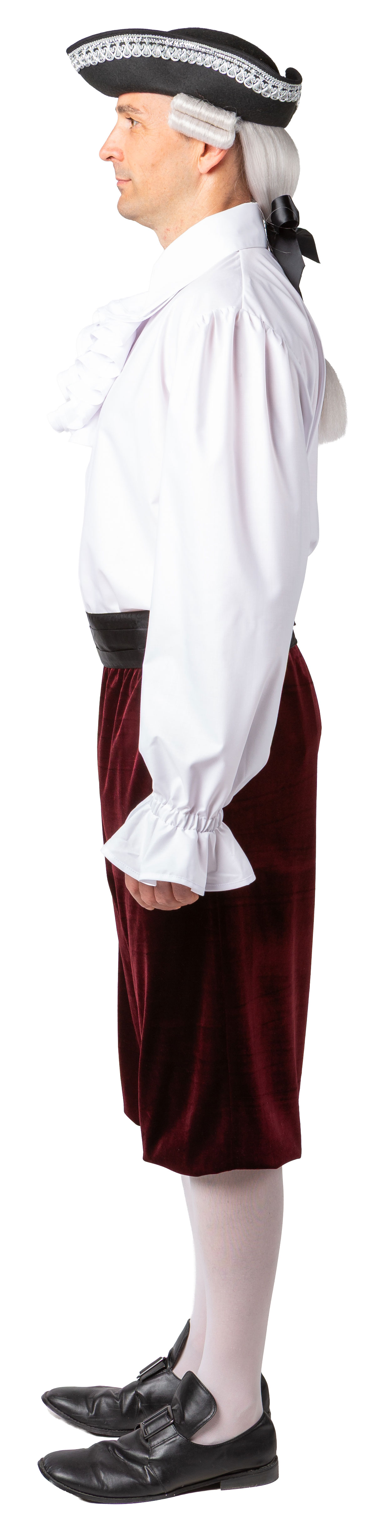 Ruffled shirt with short ruffle, white