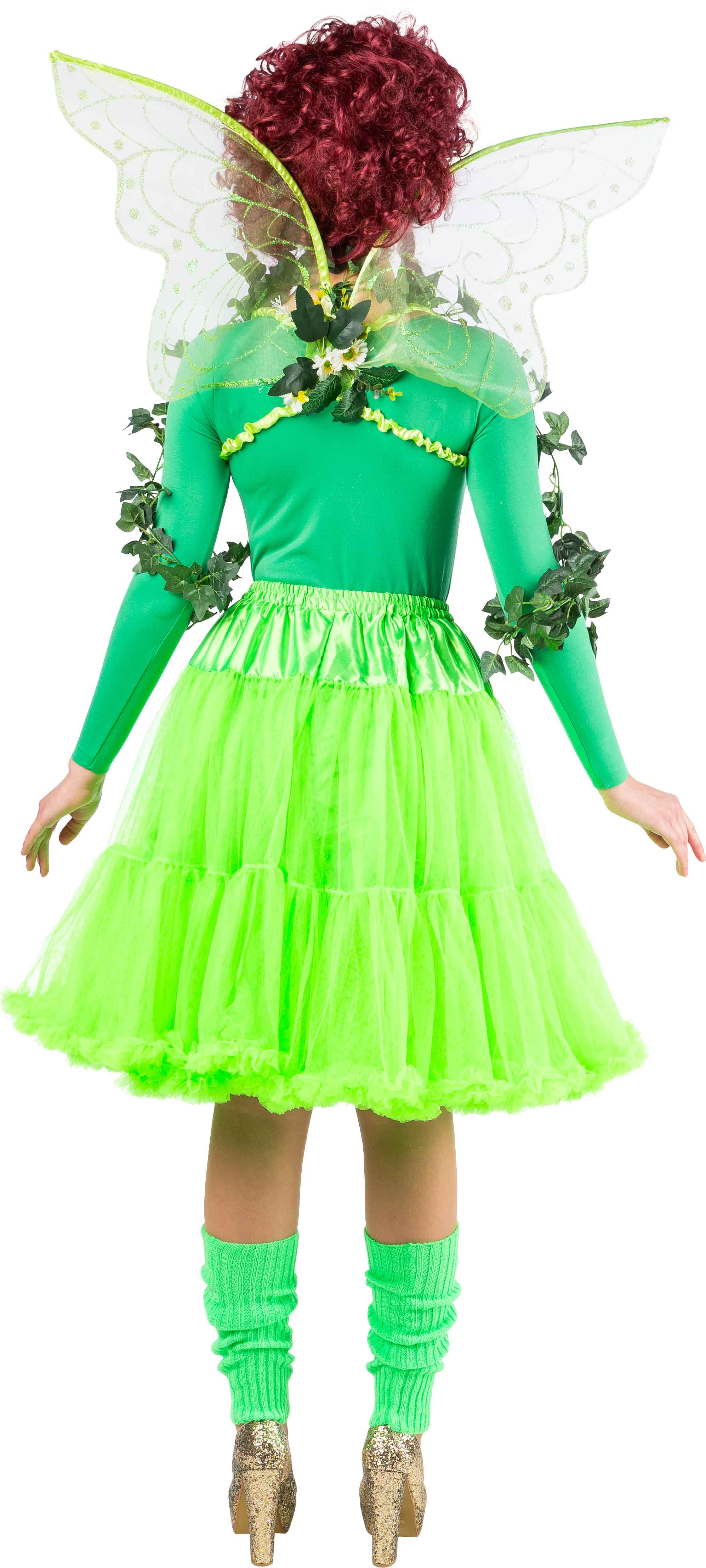 Long petticoat with a frill, neon green