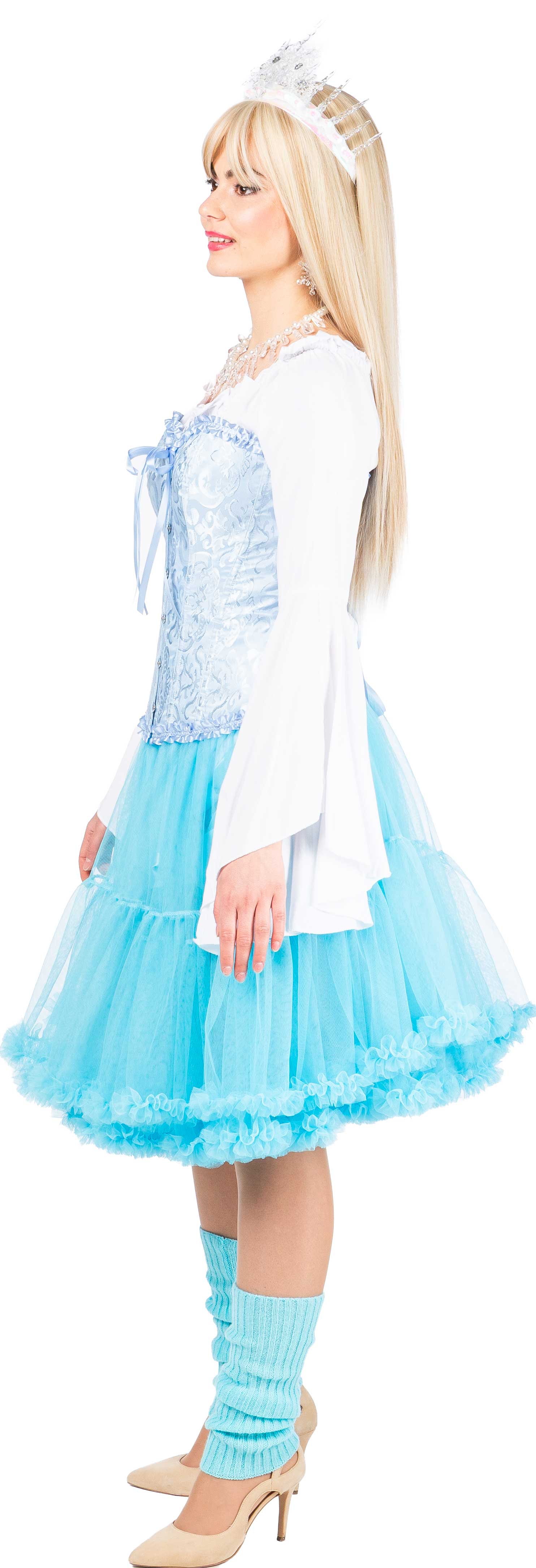 Long tutu with a frill, light blue