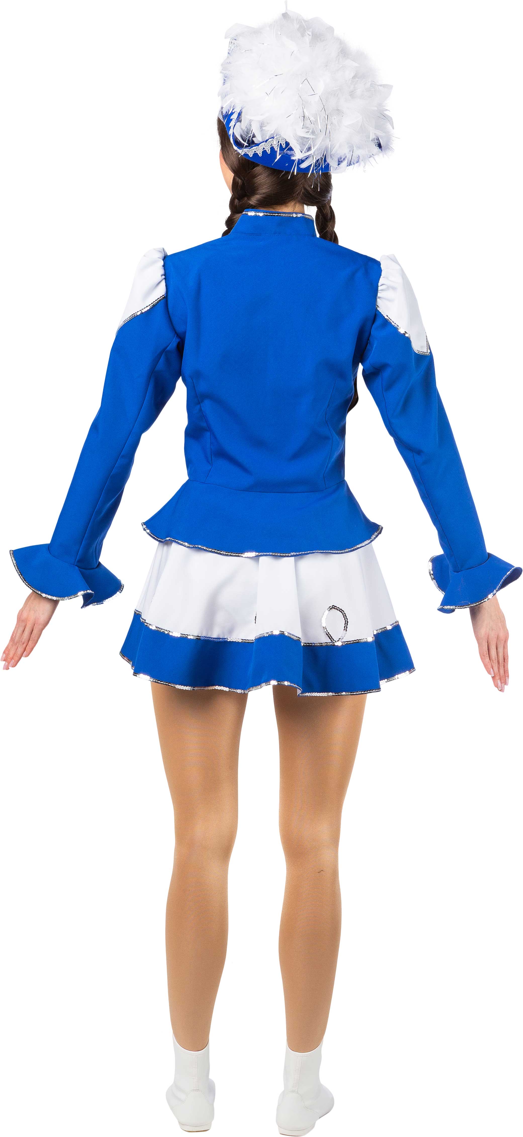Sparkl costume, blue-white with silver trim