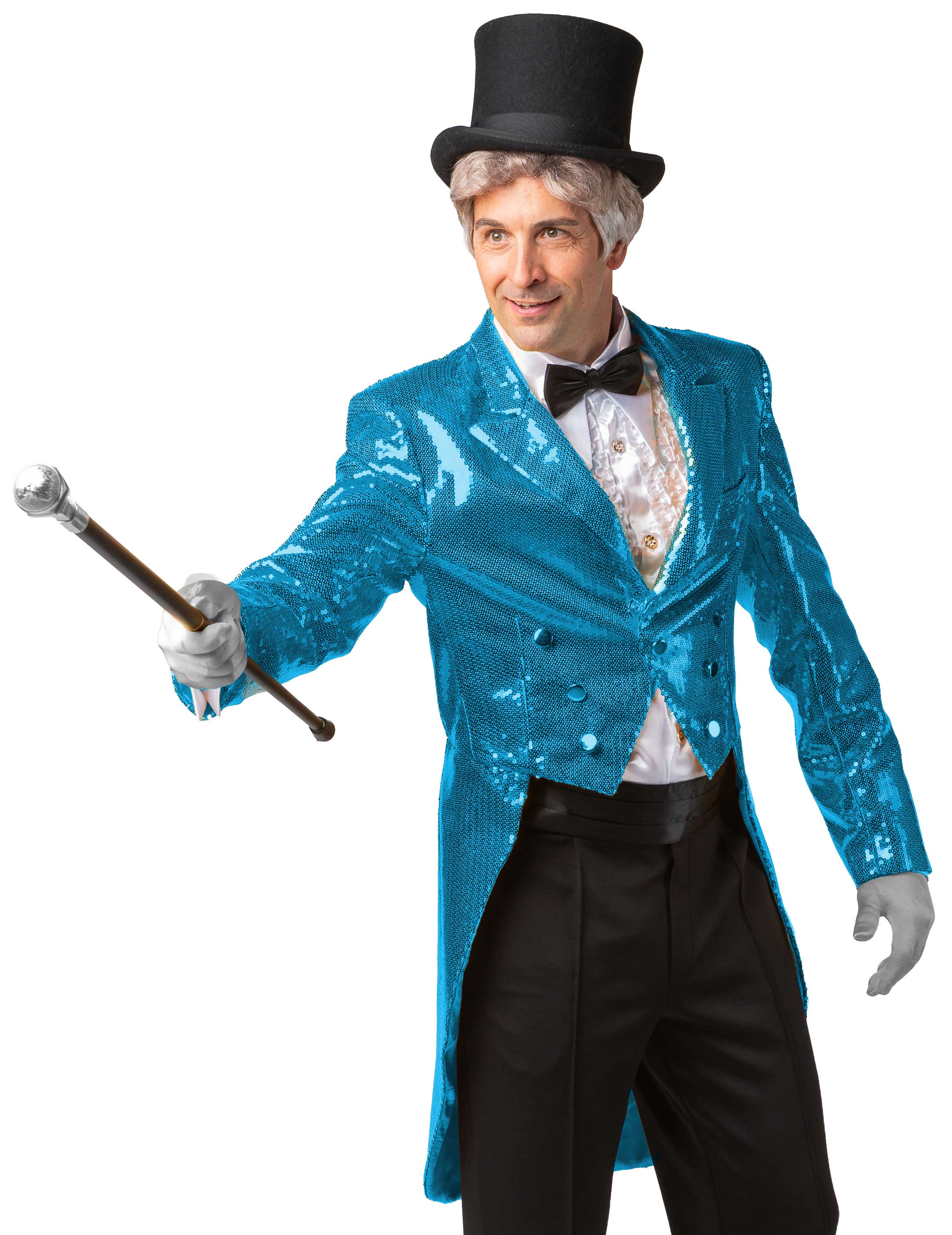 Herrenfrack Paillette, türkis