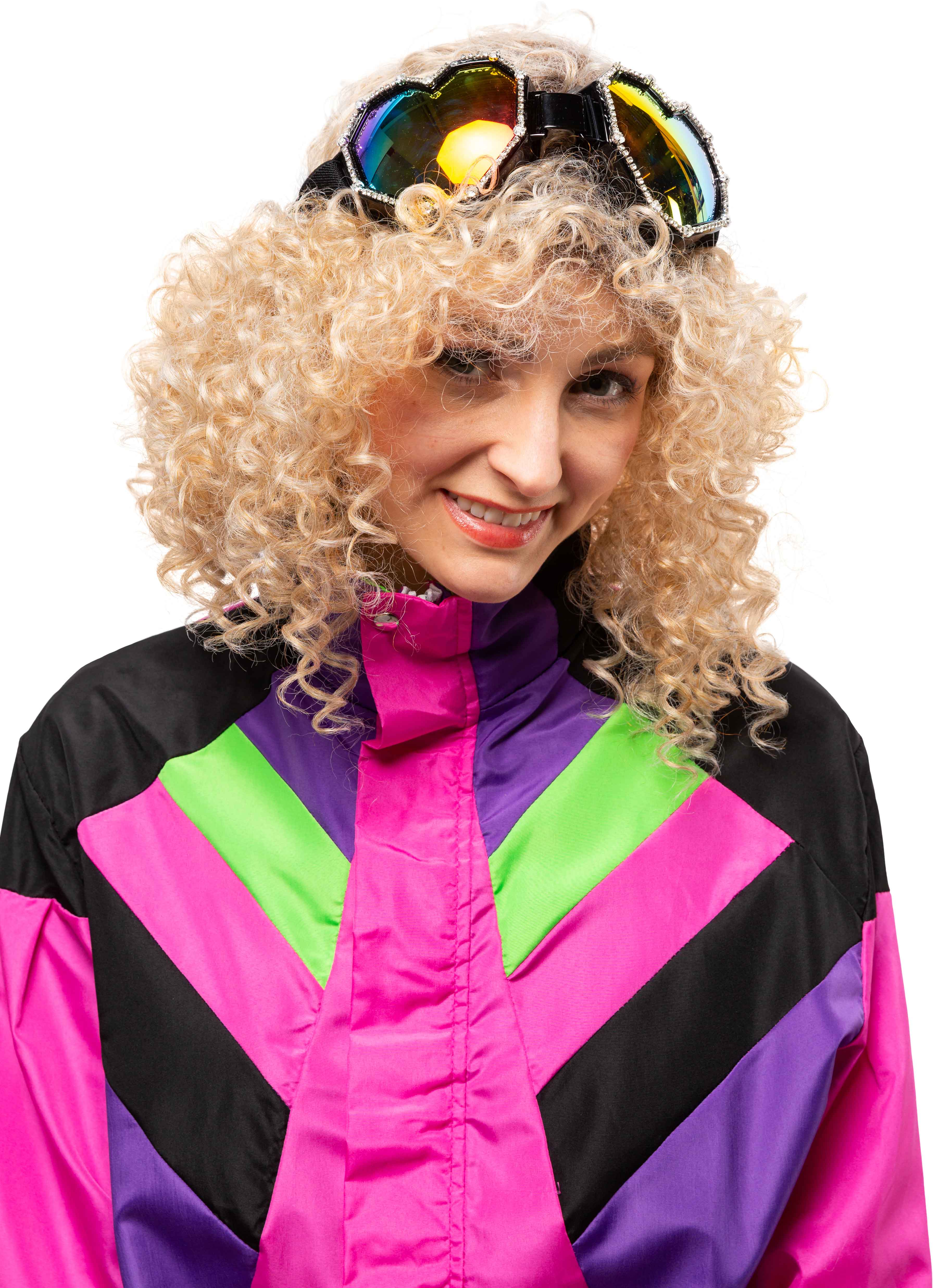 Heart-shaped ski goggles, black