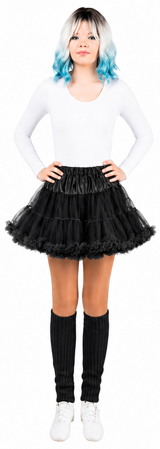 Children's petticoat with frills, black