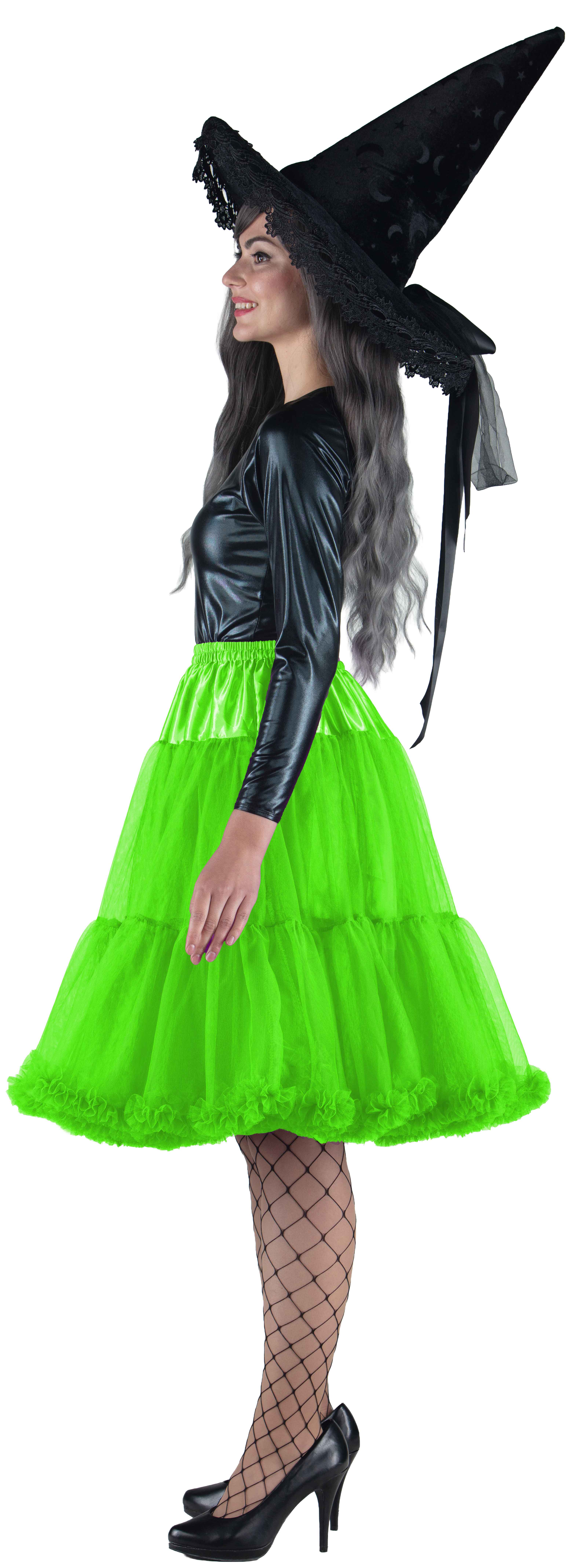 Long tutu with a frill, neon green