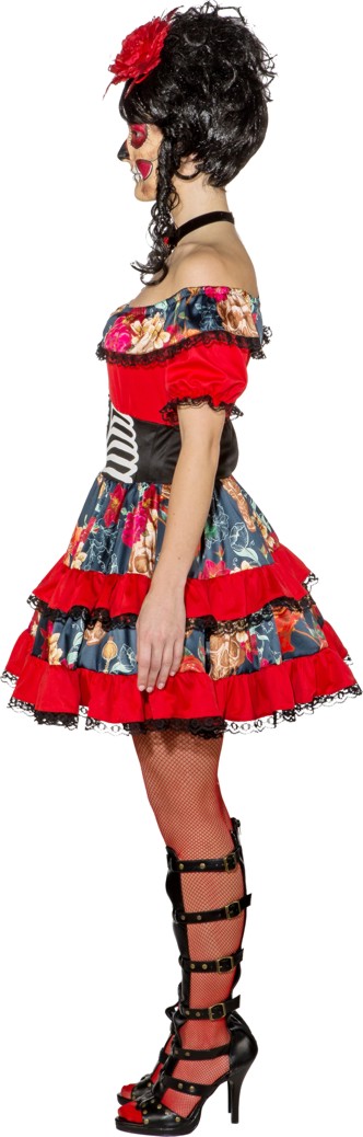 Kleid mit Totenköpfen und Spitze