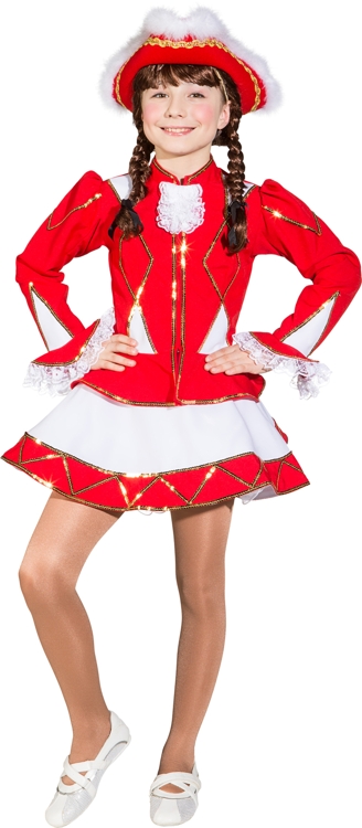 Sparkl costume, red-white with gold trim
