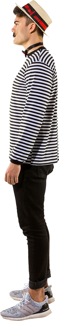 Pull rayé noir-blanc