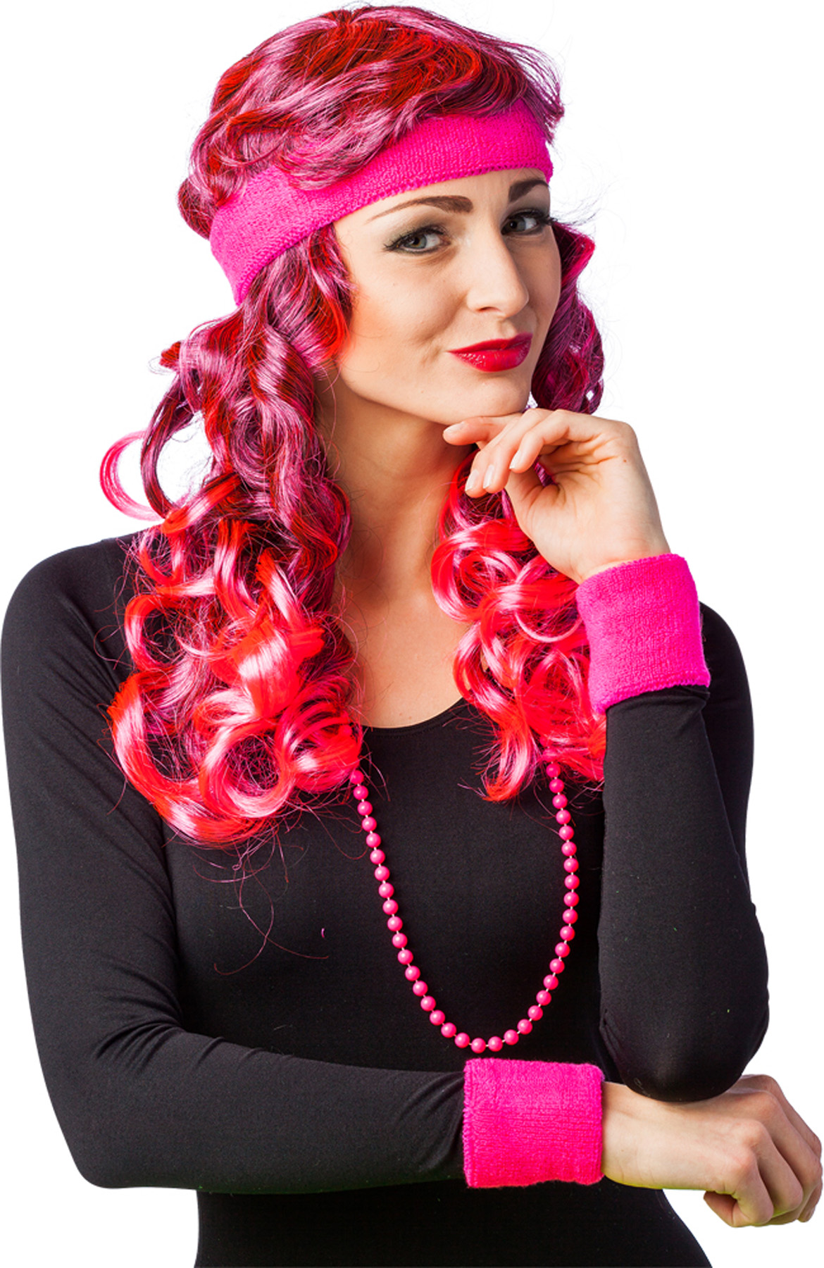 Set sweatbands, neon-pink