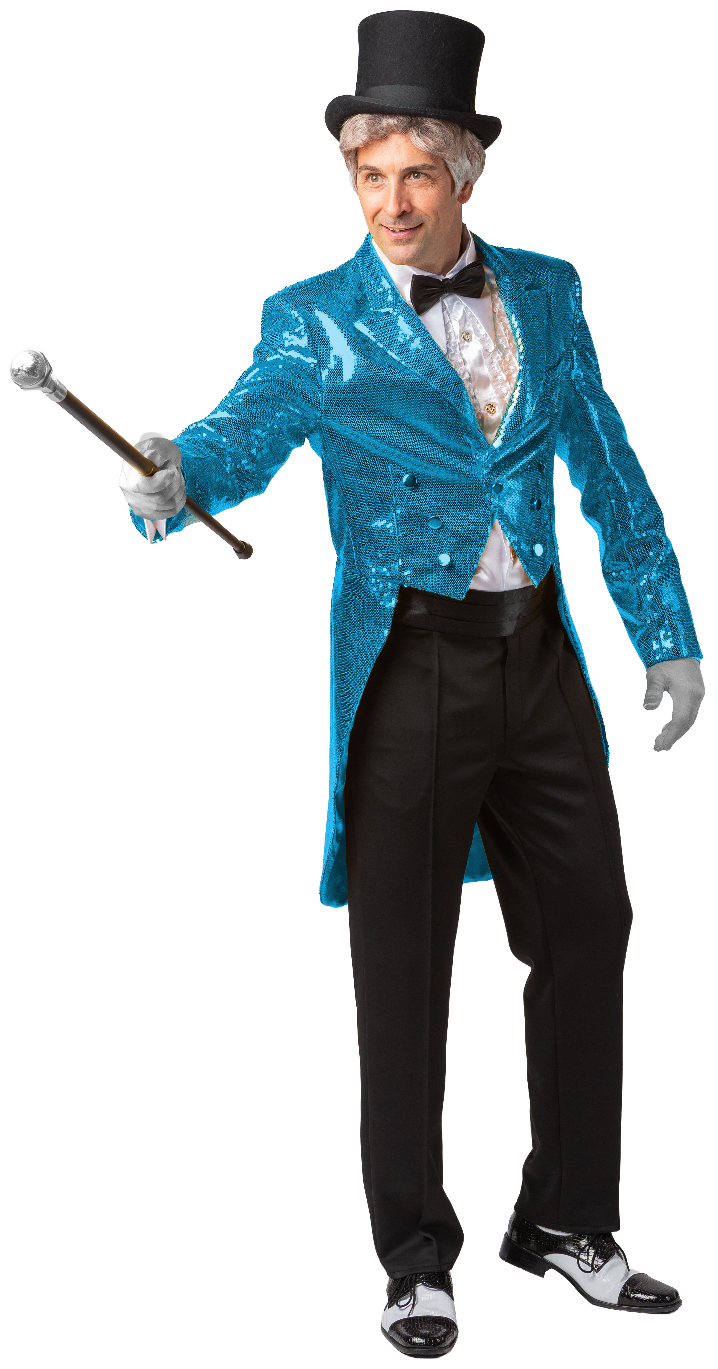 Herrenfrack Paillette, türkis