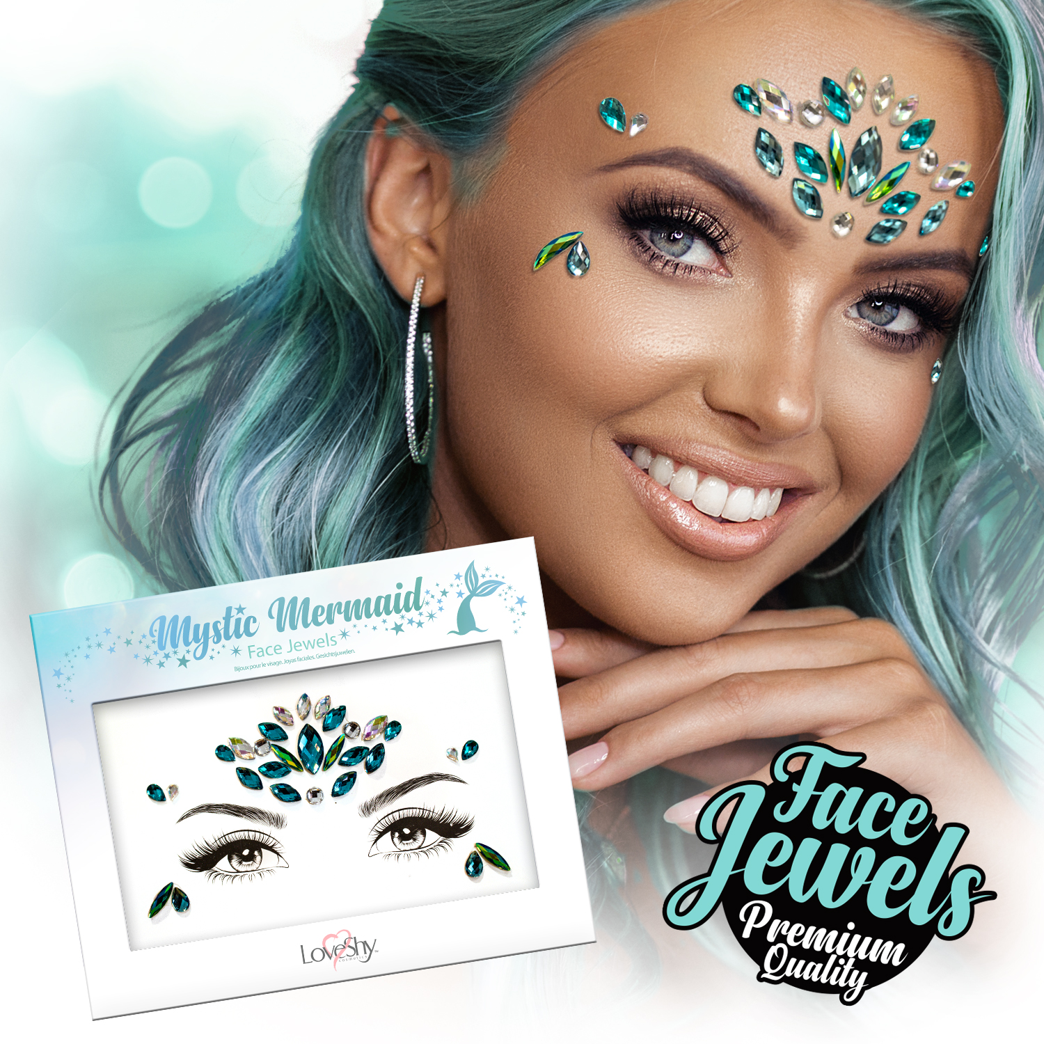 Pierres scintillantes visage, Mystic Mermaid