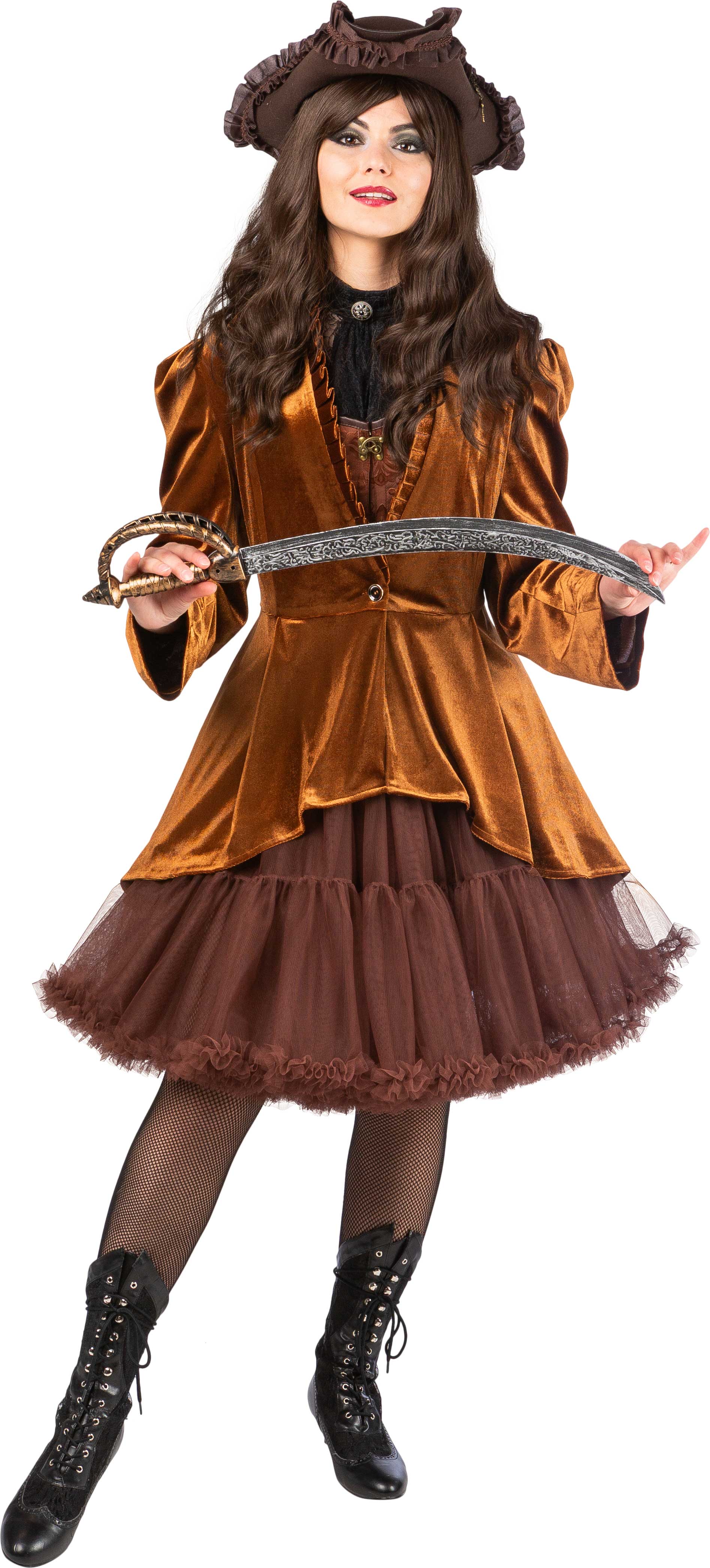 Long tutu with a frill, brown